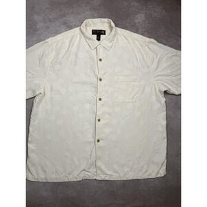 Nat Nast Shirt Mens XL Silk Embroidered Dot Pattern Short Sleeve Casual Button U